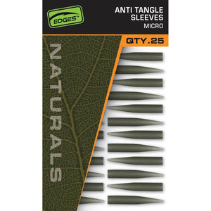 Fox Edges Naturals Anti Tangle Sleeve Micro Carp Fishing Tackle PACK OF 25