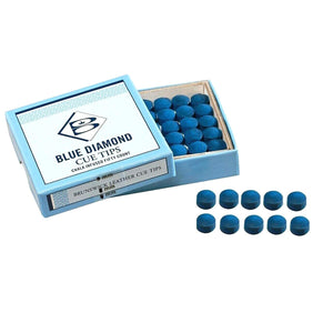 10 x Blue Diamond Brunswick Leather Snooker Pool Billiards Cue Tips 9mm 10mm 11mm