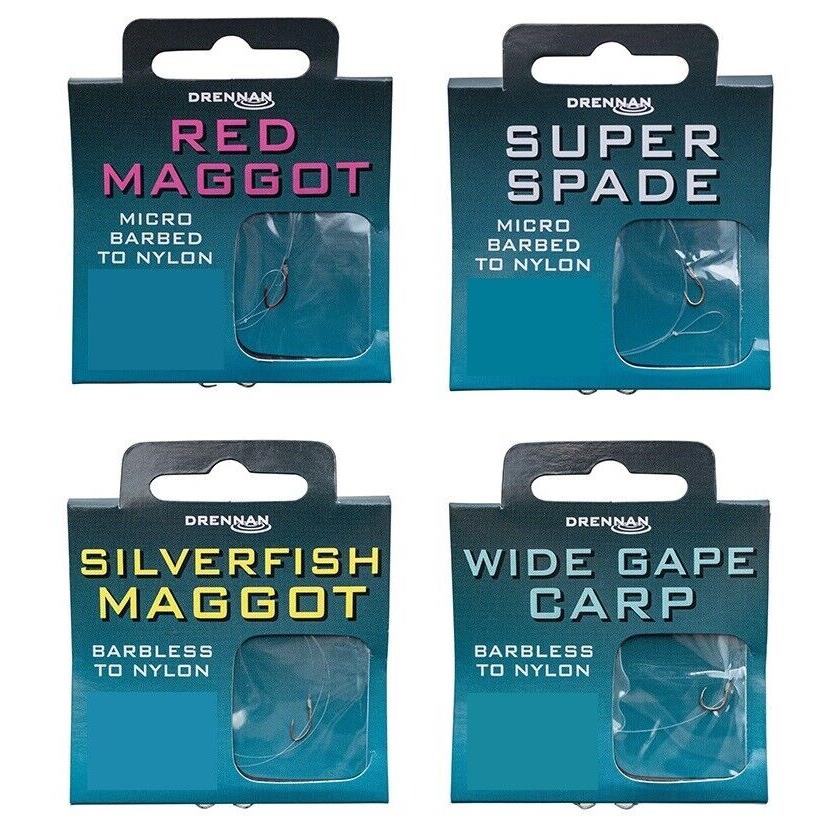 Drennan Spade End Hooks to Nylon Red Maggot Super Spade Wide Gape Carp Fishing