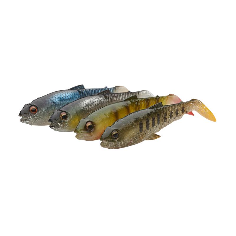 Savage Gear Craft Cannibal Paddletail 12.5cm Clear Water Mix 4 x Fishing Lures