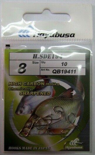 Hayabusa H.SDE194 High Carbon Micro Barbed Hooks Assorted Sizes Fishing