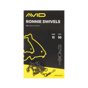 Avid Carp Ronnie Swivels Size 11 10pcs Fishing Terminal Tackle