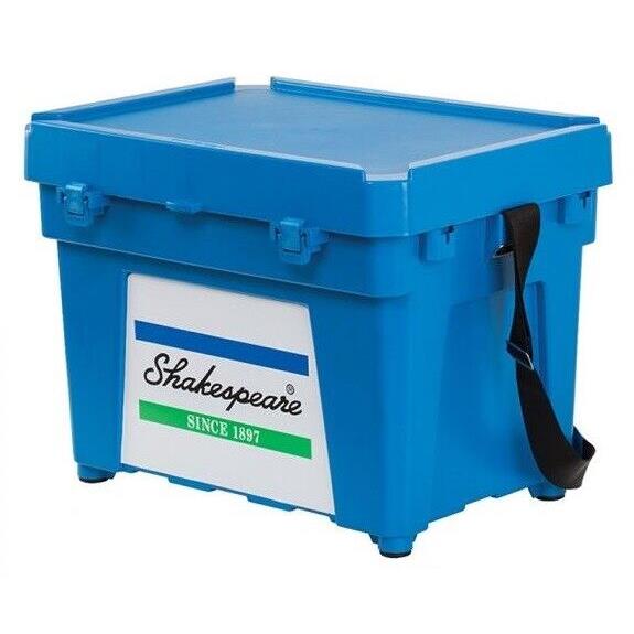 Shakespeare Blue Seat Box with Side Tray and Strap Match Fishing