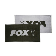 Load image into Gallery viewer, Fox Logo Cotton Beach Towel Green/Silver 80x160cm Large Size Carp Fishing CCL177
