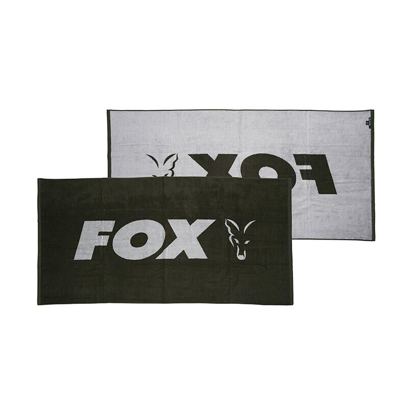 Fox Logo Cotton Beach Towel Green/Silver 80x160cm Large Size Carp Fishing CCL177