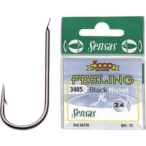 Sensas 3405 Barbed Spade End Hooks Carp Fishing Hooks Black Nickel All Sizes
