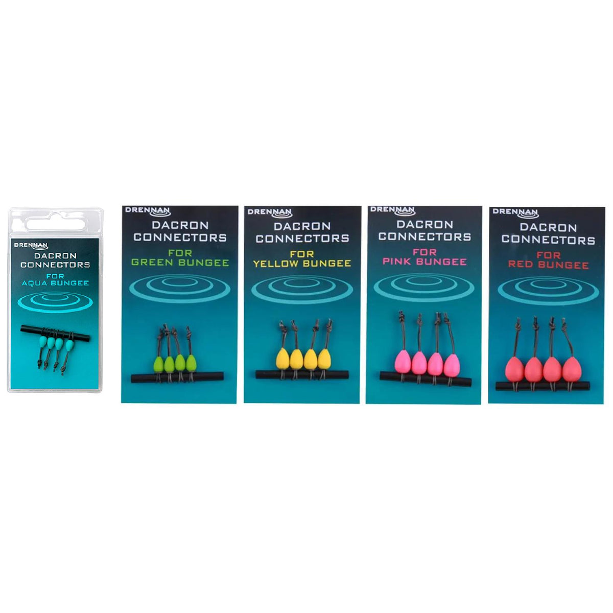 Drennan Dacron Connectors 4pcs Assorted Sizes Pole Elastic