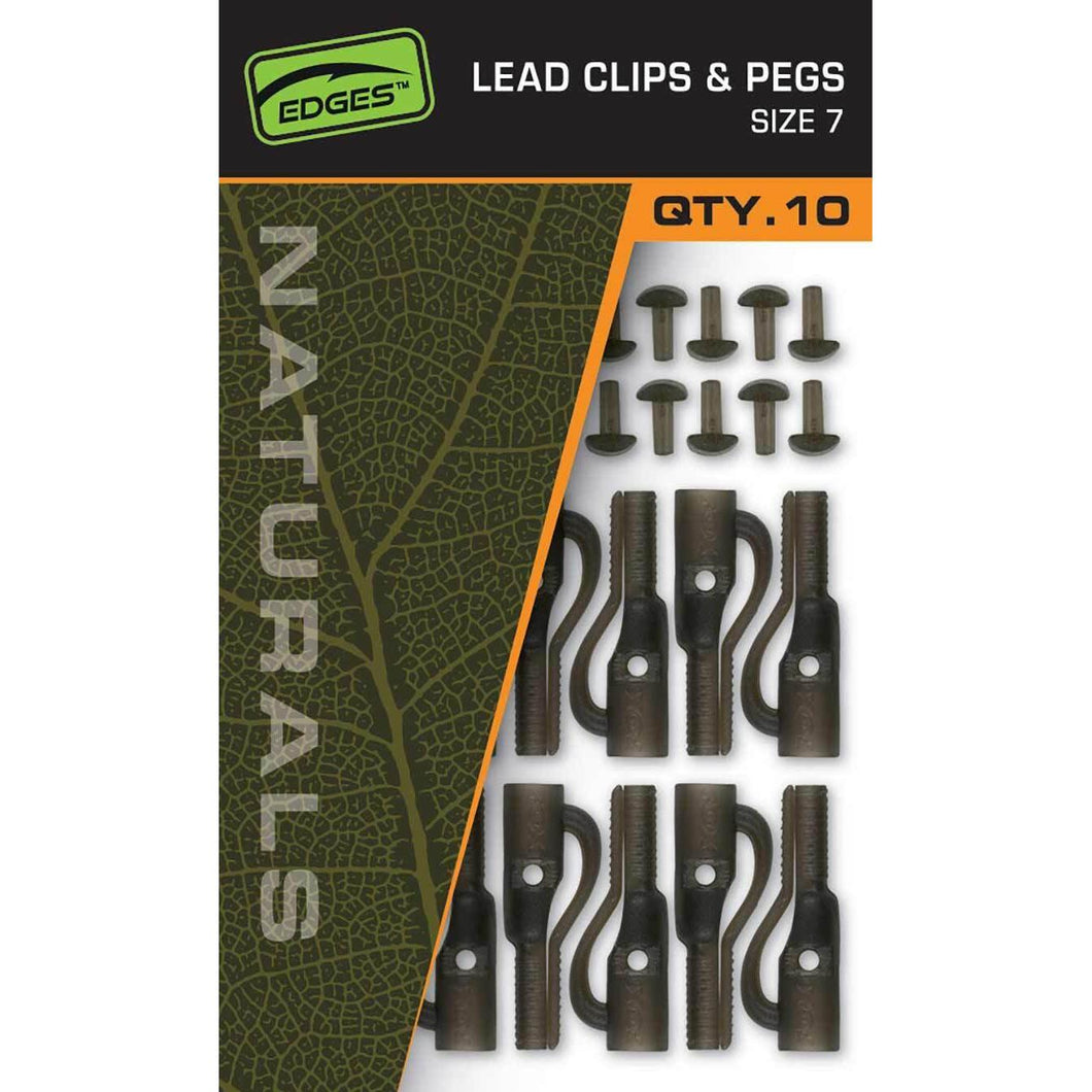 Fox Edges Naturals Size 7 Lead Clips & Pegs Carp Fishing Terminal Tackle CAC829