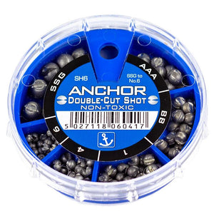 Anchor Tackle 6 Division Dispenser Double Cut Split Shot Carp Fishing Weights