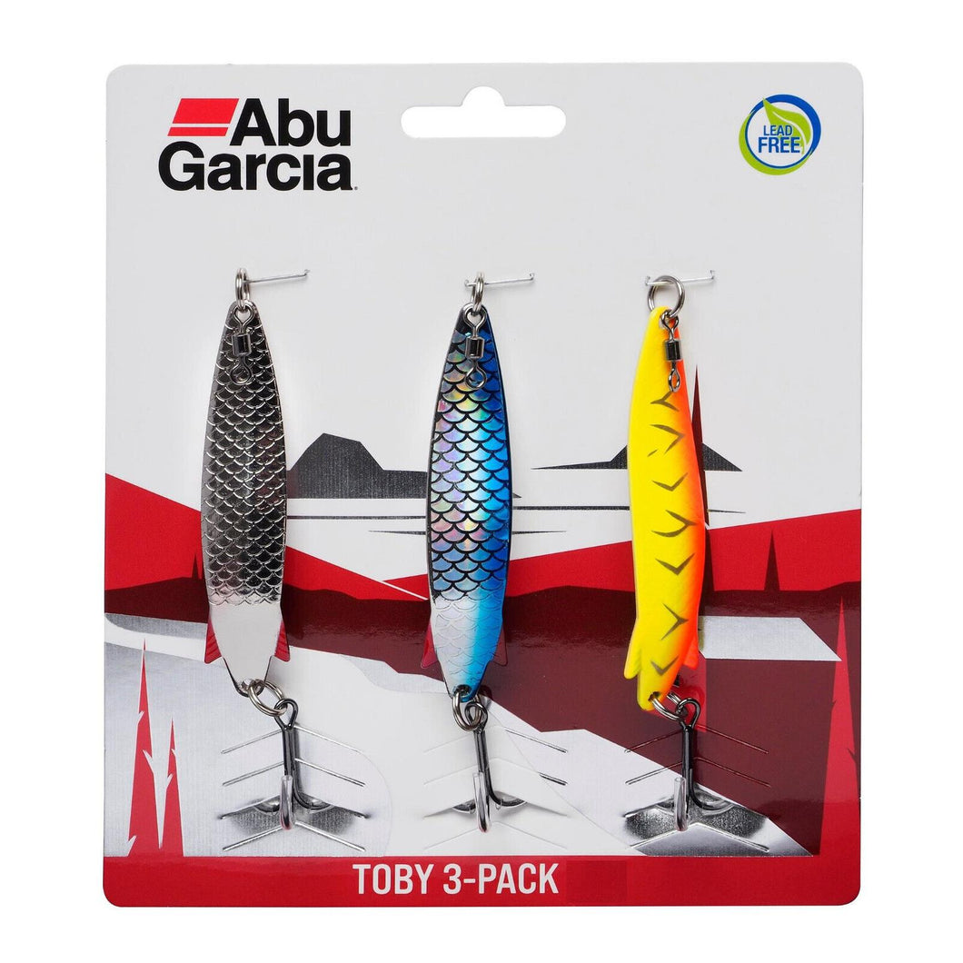 Abu Garcia Toby 3 Pack Spoons 20g / 28g Spinner Lure Perch Pike Bass Fishing