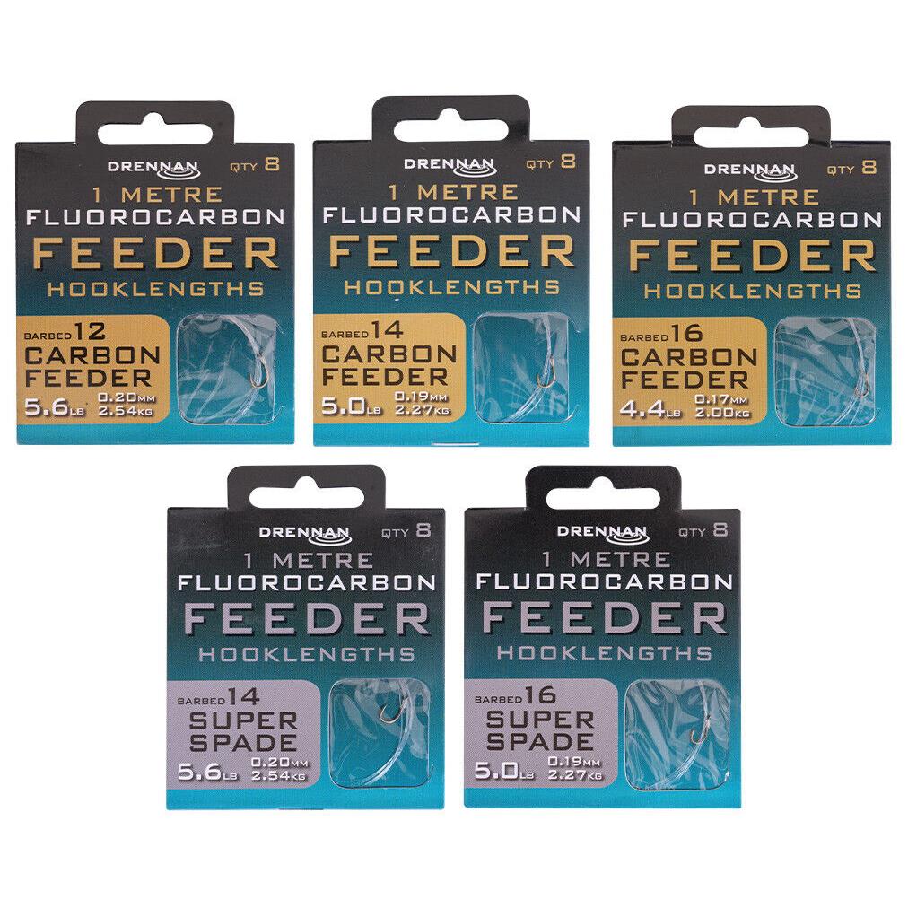 Drennan Fluorocarbon Feeder Hooklengths 1m Carbon Feeder / Super Spade Fishing