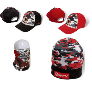 Quantum Headwear Q-Cap Black Red Scraft Winter Cap Pike Perch Predator Fishing