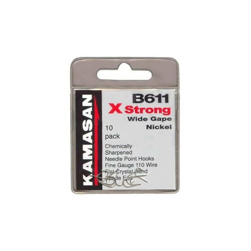 Kamasan B611 Spade End Barbed Wide X Strong 10 Hooks Per Pk Pellet Carp Fishing