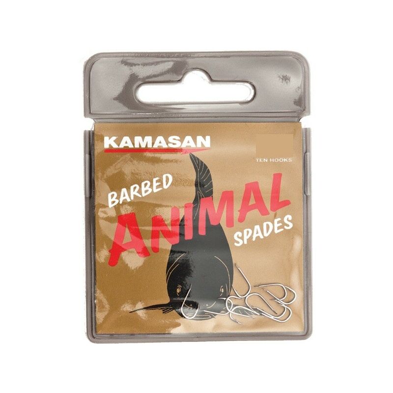Kamasan Animal Spade Hooks Barbed 10pcs Carp Barbel Fishing Terminal Tackle