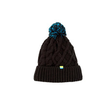 Load image into Gallery viewer, Preston Black Bobble Hat Cable Knit Thermal Fleece Lined Carp Fishing P0200551
