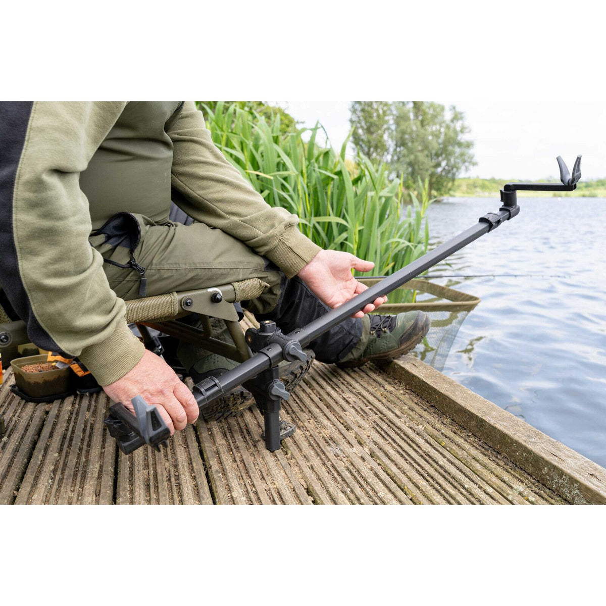 Korum XS Rod Support Arm Carp Fishing Extending Feeder Arm Accessory K ...