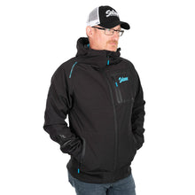 Load image into Gallery viewer, Salmo Softshell Jacket Black/Blue Lure Spin Pike Perch Fishing All Sizes
