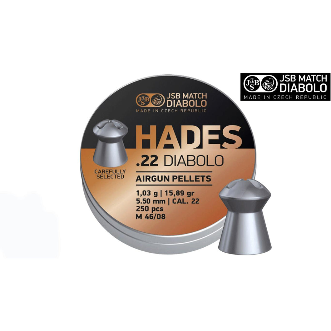 JSB Hades Pellets .22 Diabolo Air Rifle Airgun Pellets Full Tin of 500 JSBHA22