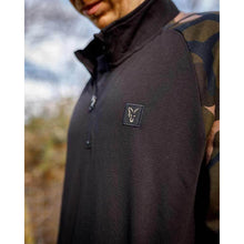 Load image into Gallery viewer, Fox Lightweight Black Camo Quarter Zip Pullover Carp Fishing Clothing All Sizes
