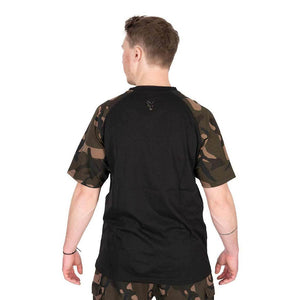 Fox Black Camo Outline T-Shirt Carp Fishing Clothing Short Sleeve Top All Sizes