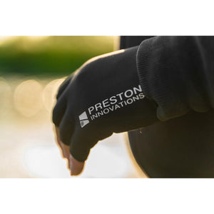 Preston Innovations Lightweight Gloves Fingerless Winter Fishing Gloves Black