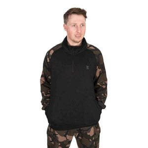 Fox Lightweight Black Camo Quarter Zip Pullover Carp Fishing Clothing All Sizes