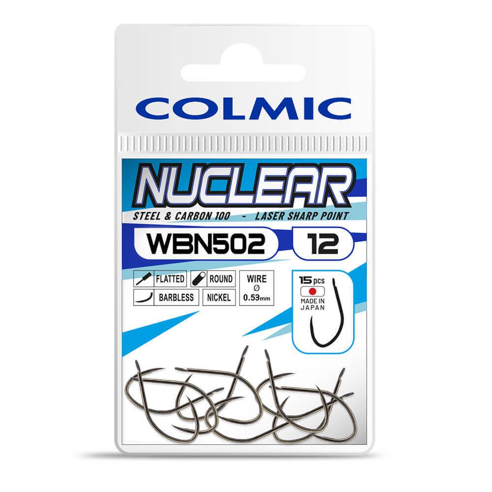 Colmic Nuclear Hooks WBN502 Barbless Spade End Carp Fishing Hooks Black Nickel