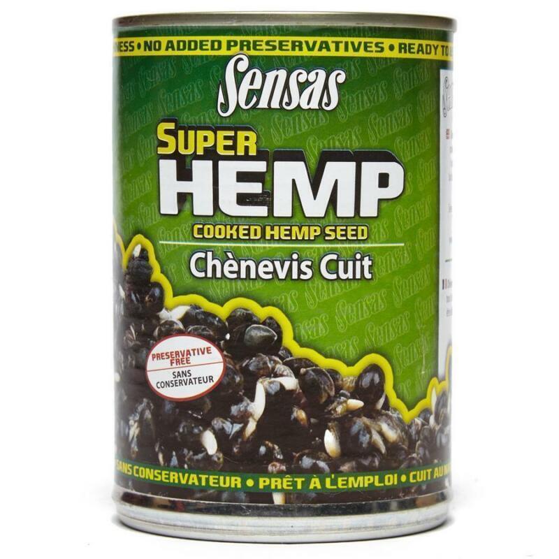 Sensas Super Cooked Tinned Hemp Hempseed Ready To Use Carp Fishing Bait 350g Tin