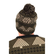 Load image into Gallery viewer, Fox Festive Bobble Hat Carp Fishing Christmas Hat Warm Thermal Merino Wool Blend
