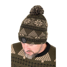 Load image into Gallery viewer, Fox Festive Bobble Hat Carp Fishing Christmas Hat Warm Thermal Merino Wool Blend
