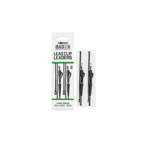 Korda Basix Lead Clip Leaders Carp Fishing Tackle Camo Green KBX020