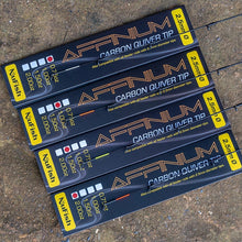 Load image into Gallery viewer, Nufish Spare Affinium &amp; S Feeder Rod Spare Carbon Quiver Tips 2.5mm 0.75oz 1.00oz 1.50oz
