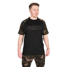 Load image into Gallery viewer, Fox Black Camo Outline T-Shirt Carp Fishing Clothing Short Sleeve Top All Sizes
