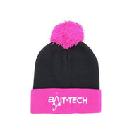 Bait-Tech Bobble Warm Woolly Fishing Hat Insulated Black Pink One-size
