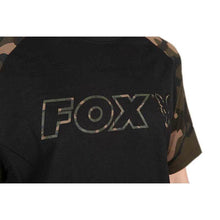 Load image into Gallery viewer, Fox Black Camo Outline T-Shirt Carp Fishing Clothing Short Sleeve Top All Sizes
