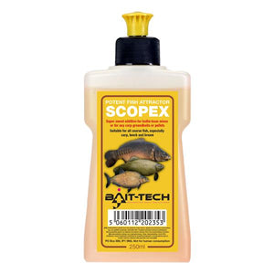 Bait Tech Liquid Scopex 250ml Carp Fishing Bait Glug Dip Bait Soak BT-EXLIQSC