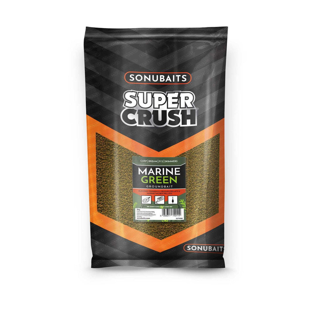 Sonubaits Supercrush Marine Green Groundbait 2kg Carp Fishing Bait S1770046