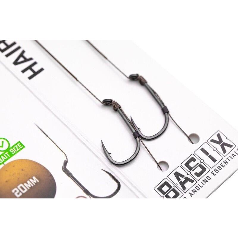 Korda BASIX Ready Tied Hair Rigs Wide Gape Barbed Carp Fishing Pre-Tied Rig