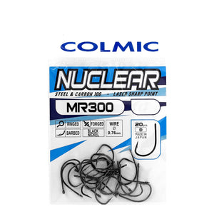 Colmic Nuclear Hooks MR300 Black Nickel Barbed Eyed Match Fishing Hook All Sizes