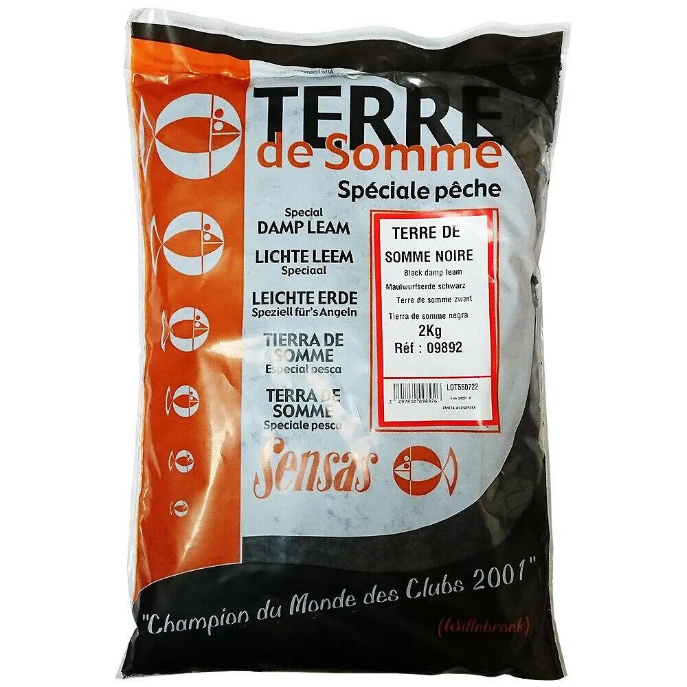 Sensas 2kg Black Damp Leam Soil Terre De Somme Carp Fishing Bait 09892