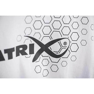 Matrix Hex Print T-Shirt White Carp Fishing Clothing All Sizes