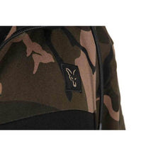 Load image into Gallery viewer, Fox Lightweight BLack &amp; Camo Split Zip Hoody Carp Fishing Hoodie All Sizes
