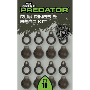 Fox Rage Predator Camo Run Rings & Bead Kit x 10 Pike Predator Fishing FAC094