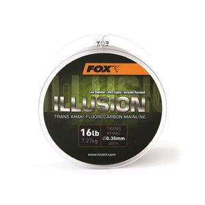 Fox Illusion Trans Khaki Fluorocarbon Carp Fishing Mainline Lo-Vis Line 200m