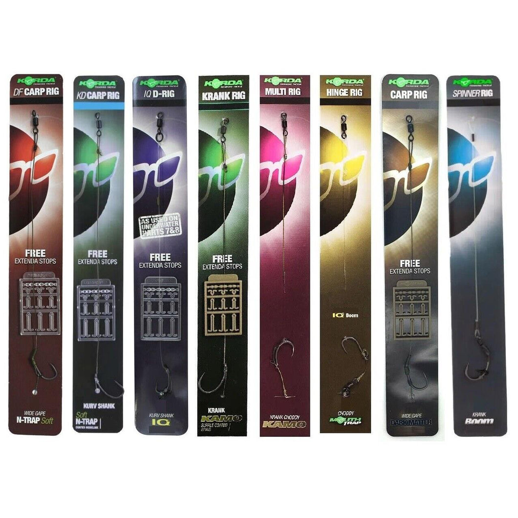Korda N Trap Rigs DF KD IQ Krank Multi Hinge Dark Matter Spinner Carp Fishing