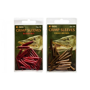 Drennan Crimp Sleeves Blood Red or Camo Brown 30pcs Tapered Sleeve Pike Fishing