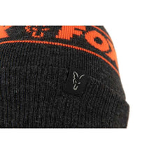 Load image into Gallery viewer, Fox Collection Bobble Hat Black &amp; Orange Carp Fishing Hat Beanie CHH021
