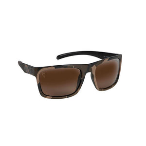 Fox Avius Carp Fishing Polarised Sunglasses Camo/Black - Brown Lense CSN051