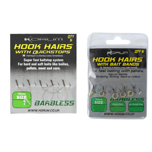 Korum Hook Hairs with Bait Bands or Quick Stops Carp Fishing Terminal Tackle