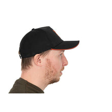 Load image into Gallery viewer, Fox Collection Baseball Cap Carp Fishing Hat Black &amp; Orange Fox Head Logo CHH015
